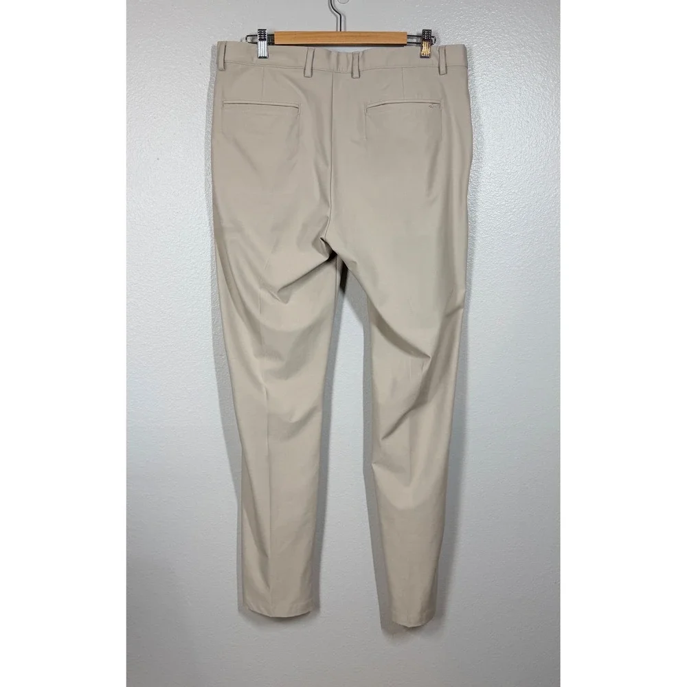 Greg Norman Golf Pants Mens 36x34 Khaki Performance Stretch Flat Front Trousers